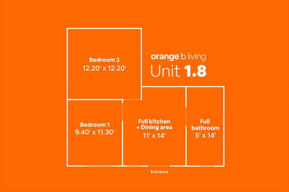 1.8 • 1st Floor • 2BR • Parking • 480SF • Urban